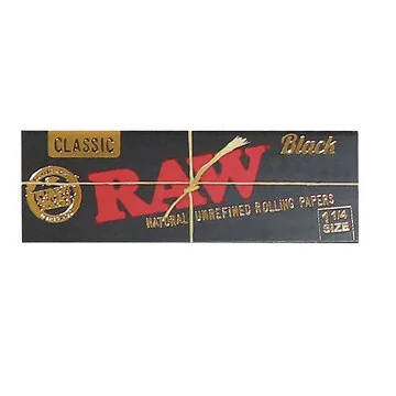 RAW Black Classic 1¼ Rolling Papers Verpackung ultradünne ungebleichte Blättchen