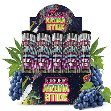 Euphoria T9HC Aromatic Sticks Grape Kush 20er-Display mit Kräutersticks für die Raumaromatisierung