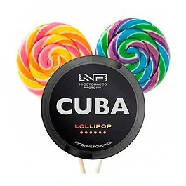 CUBA Nicotine Pouches Lollipop Strong Dose im schlanken Slim-Format mit süßem Lutscher-Design