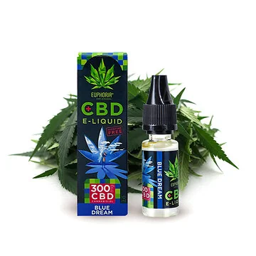 Euphoria CBD E-Liquid Blue Dream 300mg Flasche vor neutralem Hintergrund