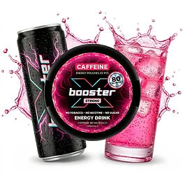 X Booster Energy Drink nikotinfreie Coffein-Pouches in praktischer Dose