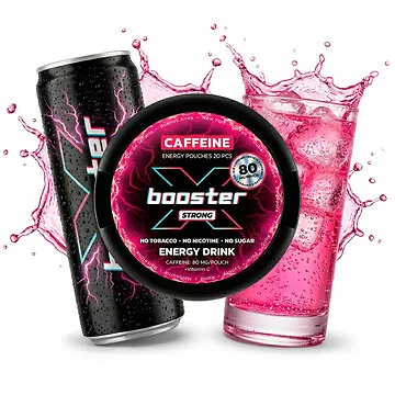 X Booster Energy Drink nikotinfreie Coffein-Pouches in praktischer Dose