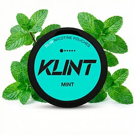 Klint Mint Nicotine Pouches im Slim-Format vor neutralem Hintergrund