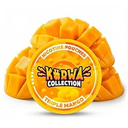KURWA Collection Triple Mango Slim Nikotinbeutel Dose auf weißem Hintergrund