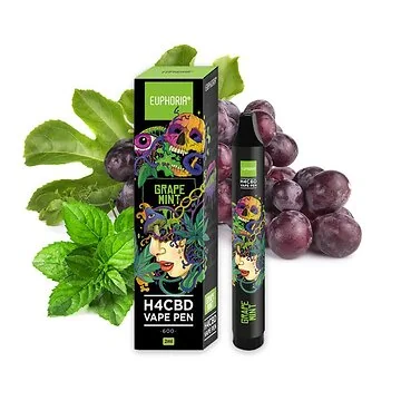 Euphoria H4CBD Disposable Vape Pen Grape Mint Einweg E-Zigarette mit Weintraube Minze Geschmack