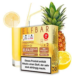 Elf Bar ELFA Prefilled Pods Pineapple Lemon QI Packung mit zwei vorbefüllten Liquid-Pods
