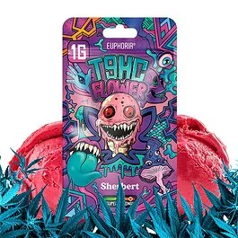 Euphoria T9HC Flowers Sherbert Hanfblüte mit intensivem Sherbe Aromaprofil