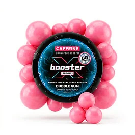 X Booster Bubble Gum nikotinfreie Pouches in handlicher Dose mit süßem Kaugummi-Aroma