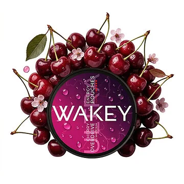 Wakey Ultra Cherry Overdrive Dose mit Kirscharoma nikotinfreie Koffein Pouches im All-White Format