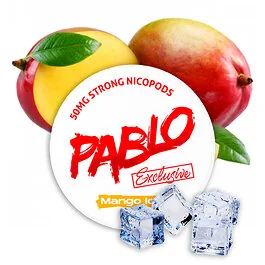 Dose der Pablo Exclusive Mango Ice Nicotine Pouches mit tropischem Design