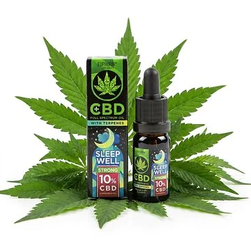 Euphoria 10% CBD Öl mit Terpenen Sleep Well in 10ml Braunglasflasche