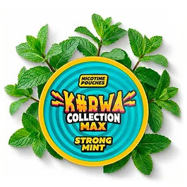 KURWA Collection Max Strong Mint Nicotine Pouches Dose mit eisiger Minze