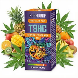 Euphoria T9HC Pod Tropical Fruits Haze in kompakter Pod-Form mit fruchtigem Haze-Aroma