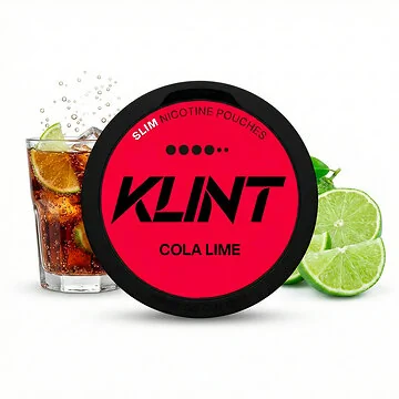 Klint Cola Lime Nicotine Pouch Dose mit erfrischendem Cola-Limetten-Design