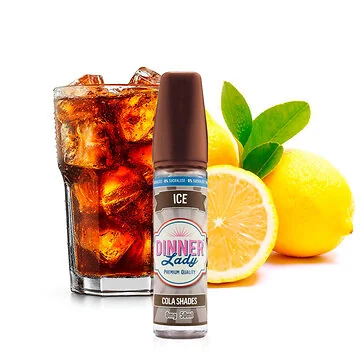 Dinner Lady Ice Cola Shades Shortfill Flasche mit Cola- und Zitronen-Motiv