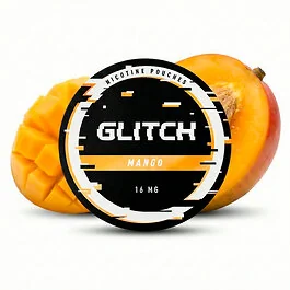 Glitch Mango Nikotinbeutel Dose im schlanken Slim-Format mit fruchtigem Mango-Design