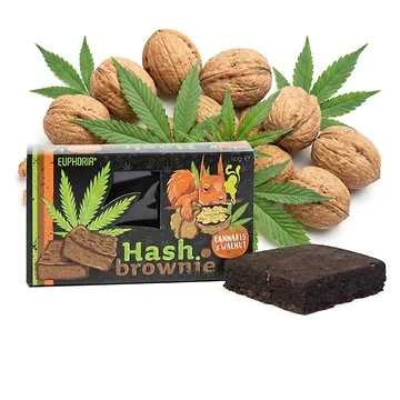 Euphoria Brownie Cannabis und Walnuss 50g Packung