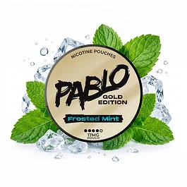 Pablo Gold Frosted Mint Nikotinbeutel im Slim-Format mit eisiger Minze