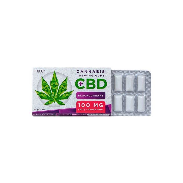 Euphoria CBD Chewing Gum Blackcurrant 