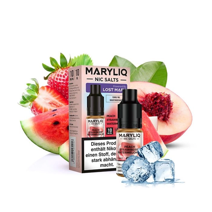 MARYLIQ Peach Strawberry Watermelon Ice Nikotinsalz 