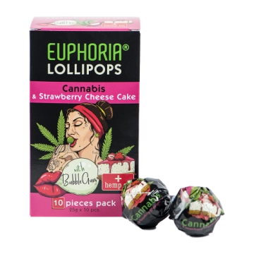 Euphoria Cannabis Lutscher Erdbeer-Käsekuchen 