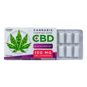 Euphoria CBD Chewing Gum Blackcurrant 