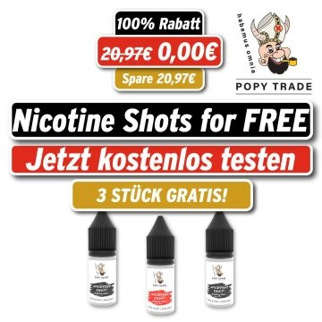 POPY VAPES 3 x Nicotine Shots for FREE 